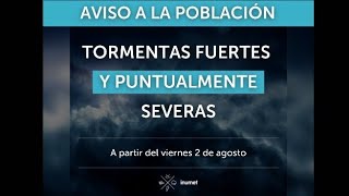 Aviso de Inumet por tormentas fuertes y puntualmente severas desde el viernes 2 de agosto