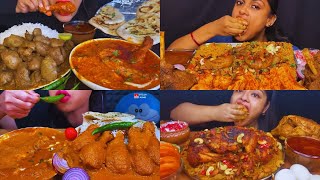 ASMR EATING MUTTON BIRYANI, CHICKEN LEG BIRYANI, CHICKEN LIVER CURRY, CHICKEN LEG CURRY, FAT CURRY🔥🔥