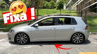 REBAIXEI MEU GOLF MK7 NA FIXA ! *olha como ficou nas rodas originais*