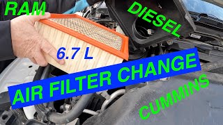 6.7L CUMMINS RAM AIR FILTER HOW TO CHANGE/REPLACE