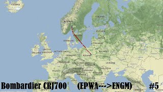 FSX CRJ700 EPWA✈✈✈ENGM (Timelapse)  #5