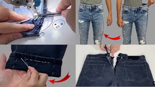 ✅💥 stop using outdated technigues : 4 genius ideas for making jeans to fit your size !!