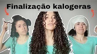 testei a FINALIZAÇÃO das KALOGERAS no meu CABELO CACHEADO ✨