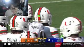 Leach reacts to #19 Miami Hurricanes VS Florida Gators Week1!