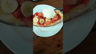 Fruit Salad with Icecream on top #shorts