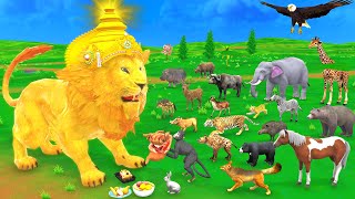 विशाल सुनहरा शेर और जंगल का जानवर Vishal Sunahara Sher aur Jungle Jaanvar Giant Lion Moral Stories