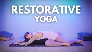 1-Hour Restorative Yoga for Deep Relaxation | Full Body Stress Relief with Props