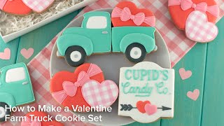 Vintage Farm Truck Cookies for Valentine's Day | Cookie Decorating with Royal Icing