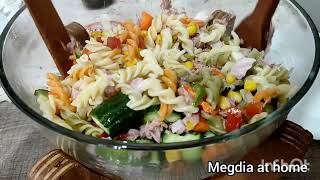 la meilleure recette de la salade de pâtes 😍سلطة مقرونة روعة وتحضر في دقائق 💪😋