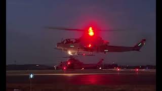 USMC helicopter night ops takeoff close up #uh1 #ah1