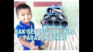 PEMBUATAN RAK SEPATU DARI PIPA PARALON BEKAS _ PIPE SHOE RACK