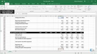 Calculating Net Debt in a Financial Model