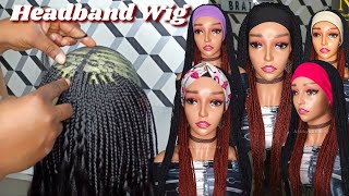 DIY: How To Make A HeadBand Two Colours Crochet Braided Wig Cap / Beginner Friendly