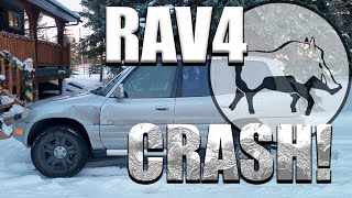 1st Gen RAV4 Gets Slowly T-Boned In Winter Storm 🥶🧊❄☃