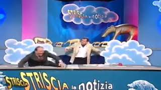 Salto di Jerry Scotti a Striscia la Notizia