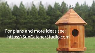 Bird House Plans to Make a Gazebo (6-sided Hexagon) Nesting Box.