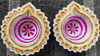 Diya Decoration Idea 2020|Diya Decoration Idea for competition| How to decorate diya at home🤔|diwali