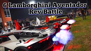 Wild Lamborghini Aventador Rev Battles! Loud V12 & Flames