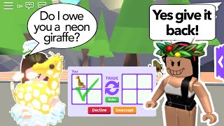 Honesty Test In Adopt Me! Do I Owe You A NEON GIRAFFE?! | Roblox