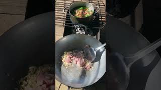 Stir-fried with minced pork