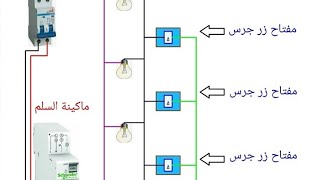 توصيل ماكينة السلم شرح الدوائر الكهربائية  بسهولةExplanation of electrical circuits automatic ladder