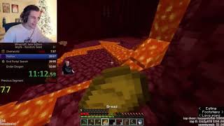 xQc rages over dying by lava in Minecraft