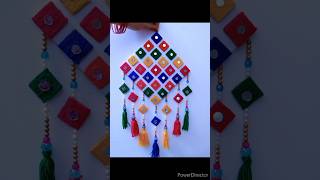 Diy Diwali decoration at home wall hanging craft ideas #homedecar #wool #shorts #ytshort #viralshort