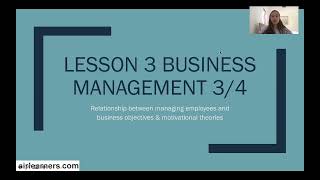 VCE Business Management 3/4 LESSON 3