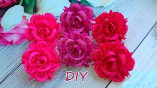 Пушистые цветы из лент 🌸 Канзаши 🌸 DIY 🌸 Ribbon flowers 🌸OlgaRibbons