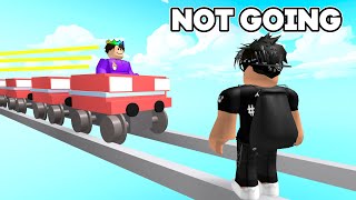 I Use a FAST TRAIN In a Roblox Cart Ride