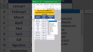 CARA MENGHITUNG JUMLAH HARI KERJA TIAP BULAN DI EXCEL #shorts #excel #exceltips