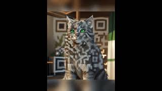 QR Code turn into Cat QR Code Art with Green Eyes🐈