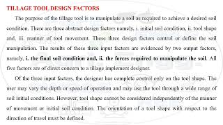 MECHANICS OF TILLAGE TOOLS