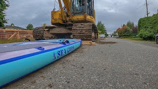 We Ran Over Our Board With An Excavator...