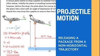 PROJECTILE MOTION - Package Drop Whilst in a Dive (Non-Horizontal Flight)