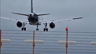 Lufthans rainy and windy day landing#Aviation #RainyDay