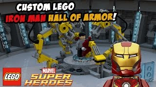 Custom Lego Iron Man Hall of Armor Showcase!