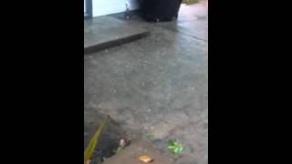 Hail falls in Texas City