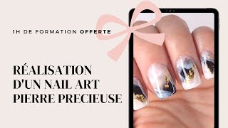 1H de formation ongle offerte | Réalisation d'un nail art pierre précieuse | Yournails International