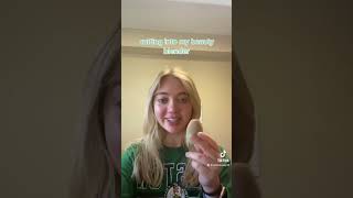 cutting into my beauty blender #shorts #makeup #beautyblender