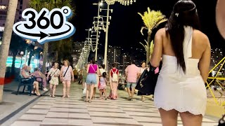 VR360° Night Life in Benidorm | Virtual Street Walk | Beach Promenade  | 11 August  2024 | 5.7K HDR