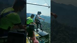 Bungee 😍jumping First time girl /#youtubeshorts #shortfeed #shorts #short #adventure #trip #bungee