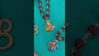 WHATSAPP +919322219437 TO ORDER- Gold / Silver Plated Rudraksha Mala with pendant