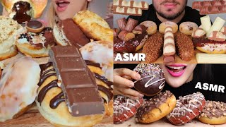 CHOCOLATE CANDY BAR DONUTS ASMR MUKBANG