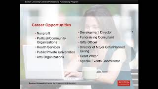 Boston University's Professional Fundraising Webinar