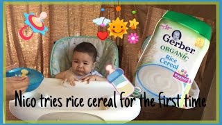 How to mix Rice Cereal and Breastmilk / baby first reaction