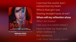 Christina Aguilera - Reflection (Lyrics) | Mulan | Disney