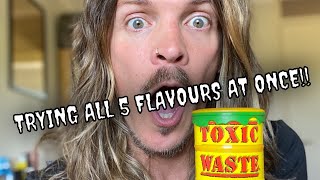 SAM KOZ | TOXIC WASTE Hazadously Sour Candy (Trying ALL 5 flavours at once!) WARNING!!! Lady Gaga