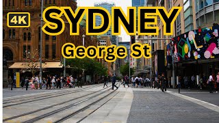 Walking along George St, Sydney || 4k Walking Tour || Sydney, Australia