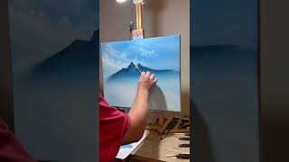 Difficult Bob Ross oil landscape #art #artist #artshorts #painting #artwork #shortsvideo #difficult